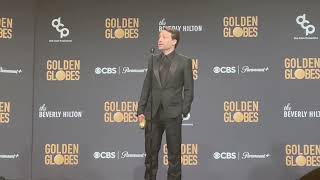 Kieran Culkin Best TV Drama Actor Succession 2024 Golden Globes press room [upl. by Celik]