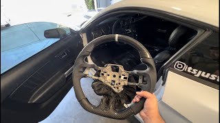 INSTALLING CARBON FIBER STEERING WHEEL ON MUSTANG [upl. by Otina]