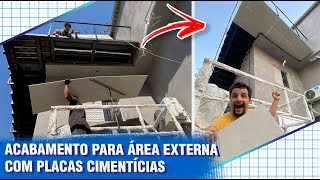 INSTALANDO ACABAMENTO DE PLACA CIMENTÍCIA PARA ÁREA EXTERNA  DIÁRIO DE OBRA DA ESCADA DE AÇO [upl. by Icken398]