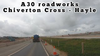 A drive with us production 280923 A30 roadworks progress Chiverton Cross  Hayle Cornwall England [upl. by Redmer307]