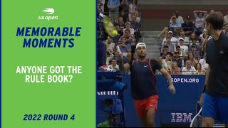 Nick Kyrgios Loses Point After Bizarre Volley  2022 US Open [upl. by Nalloh]