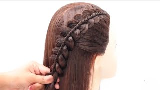 elegant open hairstyle for function  hairstyle for outgoing  hair style girl  prom hairstyle [upl. by Naelcm839]