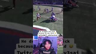 HE DROPPED THE INTERCEPTION BECAUSE HE WAS BALD 😂shorts youtubeshortstrending viral subscribe [upl. by Qahsi]