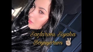 SAÇLARIMI EVDE SİYAHA BOYADIM Black Hair  Elif Cemre Diker [upl. by Aiksas995]