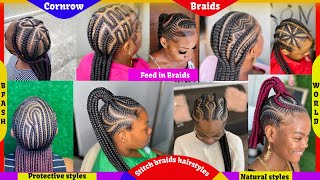 Trending Braids Hairstyles 2024 Braids Hairstyles for Black Women CornrowHairstyles Ghana weaving [upl. by Aicrag245]