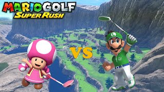 Mario Golf Super Rush  Toadette vs Luigi  Ridgerock Lake Championship Tees [upl. by Wunder227]