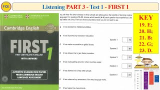 FCE First 1 Listening Part 3 Test 1 Transcript  Key [upl. by Klump]