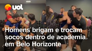 Briga em academia em Minas Gerais homens discutem e trocam socos durante treino veja vídeo [upl. by Lyrpa966]