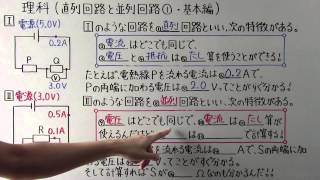 【中２ 理科】 中２－４０ 直列回路と並列回路① ・ 基本編 [upl. by Ahsuatan623]