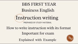 Instruction Writing BBS 1st year english by study material [upl. by Harrie499]