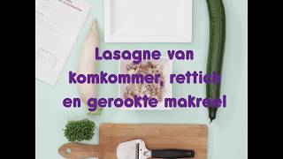 Koolhydraatarm recept Lasagne van gerookte makreel rettich en komkommer [upl. by Hanae]