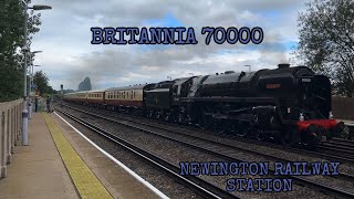 BRITANNIA 70000 Passing Newington Railway Station 23724 [upl. by Lavelle]