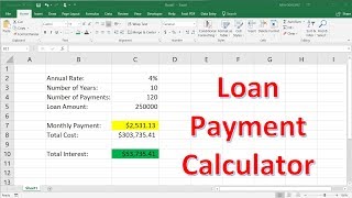 How To Calculate Loan Payments Using The PMT Function In Excel [upl. by Gaige]