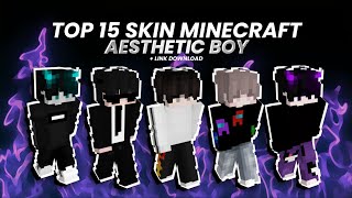 TOP 15 SKIN MINECRAFT BOY AESTHETIC  MCPE INDONESIA [upl. by Alyhs]