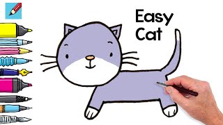 How to Draw a Cat Real Easy [upl. by Risteau]