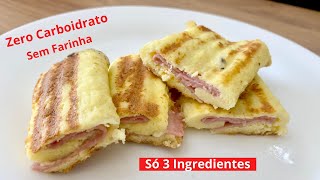 CAFÉ DA MANHÃ LOW CARB  SUBSTITUA O PÃO POR ESSA DELÍCIA ZERO CARBOIDRATO SÓ 3 INGREDIENTES [upl. by Ettinger715]