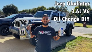 How To Jeep Gladiator 36L V6 Oil Change [upl. by Nolitta]