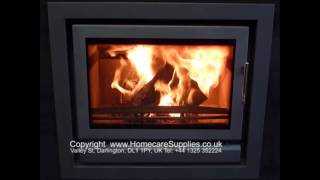 Stovax Riva 66 Inset Woodburning Stove with Defra Approved Smoke Control Kit Under Fire [upl. by Dionis]