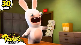 Rabbid Robbery  RABBIDS INVASION  30 Min New compilation  Cartoon for kids [upl. by Brubaker]