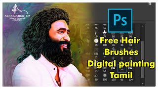 Digital Painting Hair Brush Photoshop TamilAzhagi Creation [upl. by Hultin]