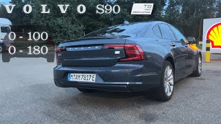 2024 Volvo S90 T8 Recharge Acceleration  0  100  0  185  on German Autobahn [upl. by Nothgiel627]