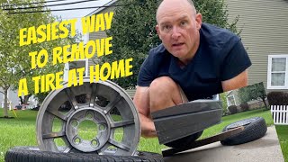 The Easiest Way to Remove a Tire from a WheelRim at Home [upl. by Timon773]