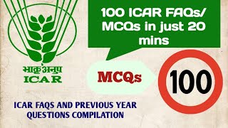 ICAR FAQs and Previous year questions compilation  100 MCQs in 1 video  FISHERIES Exam Impo MCQs [upl. by Ennaeerb]