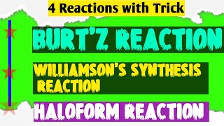 Williamsons Burtz reaction and haloform reymen timer reactions UNSPENT [upl. by Nial]