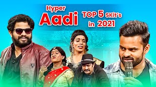 Hyper Aadi Top 5 Skits in 2021  Jabardasth  5th October 2023  Hyper Aadi Naga Babu Roja [upl. by Gayla]