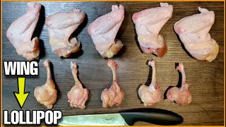 Chicken Lollipop Cutting  How To Make Chicken Lollipop at Home  How to make lollipop chicken wings [upl. by Crispa600]