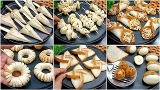 6 Unique Easy Snacks Recipes  Evening Snacks Recipes  Bread Snacks  New Recipe  Potato Snacks [upl. by Pedroza]