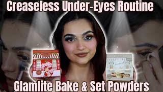 Glamlite Bake and Set Powders Review My SECRET to CREASELESS UnderEyes [upl. by Olsen]