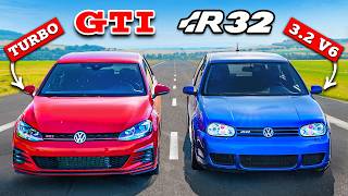 Golf GTI vs R32 DRAG RACE [upl. by Niggem]