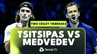 Stefanos Tsitsipas vs Daniil Medvedev Two CRAZY Tiebreaks 🍿  Nitto ATP Finals 2022 Highlights [upl. by Orth]