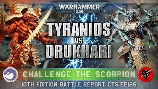 Tyranids vs Drukhari Dark Eldar Warhammer 40K 10th Edition Battle Report 2000pts [upl. by Otrebilif]