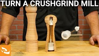 Turning a Crushgrind SaltPepper Mill Woodturning Howto [upl. by Ortensia]