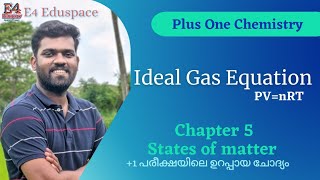 Ideal Gas Equation Malyalam1 Chemistry chapter 5 malayalam1 chemistry states of matter malayalam [upl. by Nivrag]