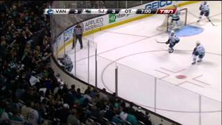 Daniel Sedins penalty on Tommy Wingels in Game 4 of the 2013 NHL Playoffs [upl. by Innattirb]