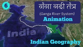 Ganga River System and its tributaries  Indian Geography3D Animation Course  Part 6  SSC exam [upl. by Lombardy517]