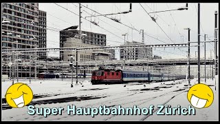 Viel Schnee beim super Hauptbahnhof Zürich [upl. by Wendel413]