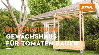 Selber machen Gewächshaus für Tomaten bauen  DIY Anleitung [upl. by Ellehcem]