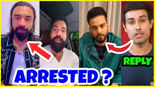 Arrested  Ajaz Khan amp Dhruv Rathee Reply for Rajat Dalal amp Elvish Yadav Carryminati [upl. by Olinad]