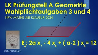 LK Prüfungsteil A Mathe Abi NRW 2024 vektorielle Geometrie Wahlpflichtaufgaben [upl. by Nethsa171]