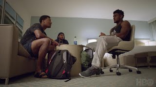 Hard Knocks Ep 3 Clip  Jameis Winston Teaches a Rookie Running Back HBO [upl. by Nodnarbal]