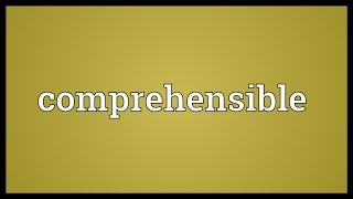 Comprehensible Meaning [upl. by Accebber]