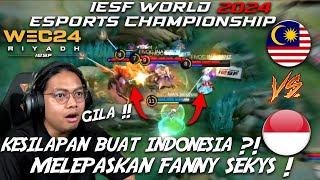 MALAYSIA VS INDONESIA SEMIFINALS MATCH 1 IESF WEC 2024 [upl. by Naujud]