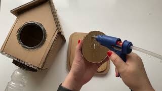 DIY Homemade Cardboard Birdhouse  Home Decor Project [upl. by Cleres900]