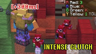 INTENSE 1V3 CLUTCH  HYPIXEL BEDWARS 300MS [upl. by Virginia]