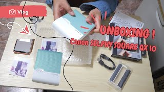 Unboxing Canon SELPHY SQUARE QX 10  Compact Photo Printer [upl. by Ocinom402]