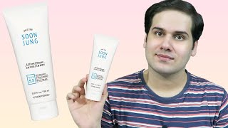 ETUDE  Soon Jung pH 55 Foam Cleanser Review [upl. by Ecinev]